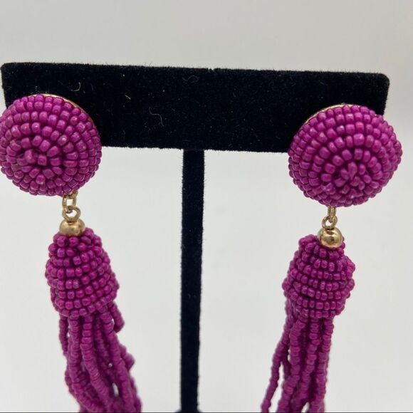 🍭6/$30 Beaded fountain tassel dangle post earrings - Picture 2 of 8
